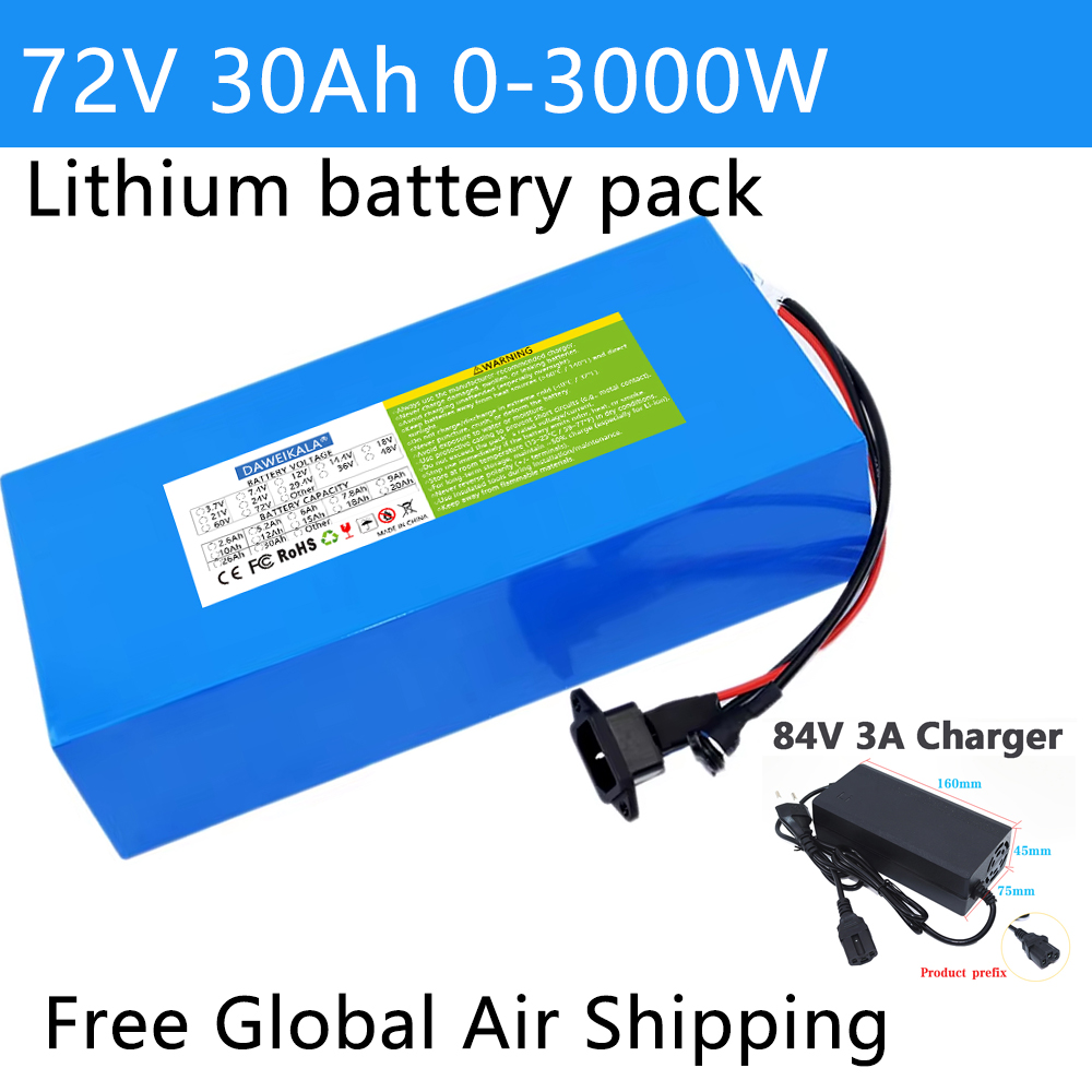 แบตเตอรี่ 72V 12Ah-30Ah 18650  - Electric Bicycle Battery 72V 30Ah บทวิจารณ์และราคา