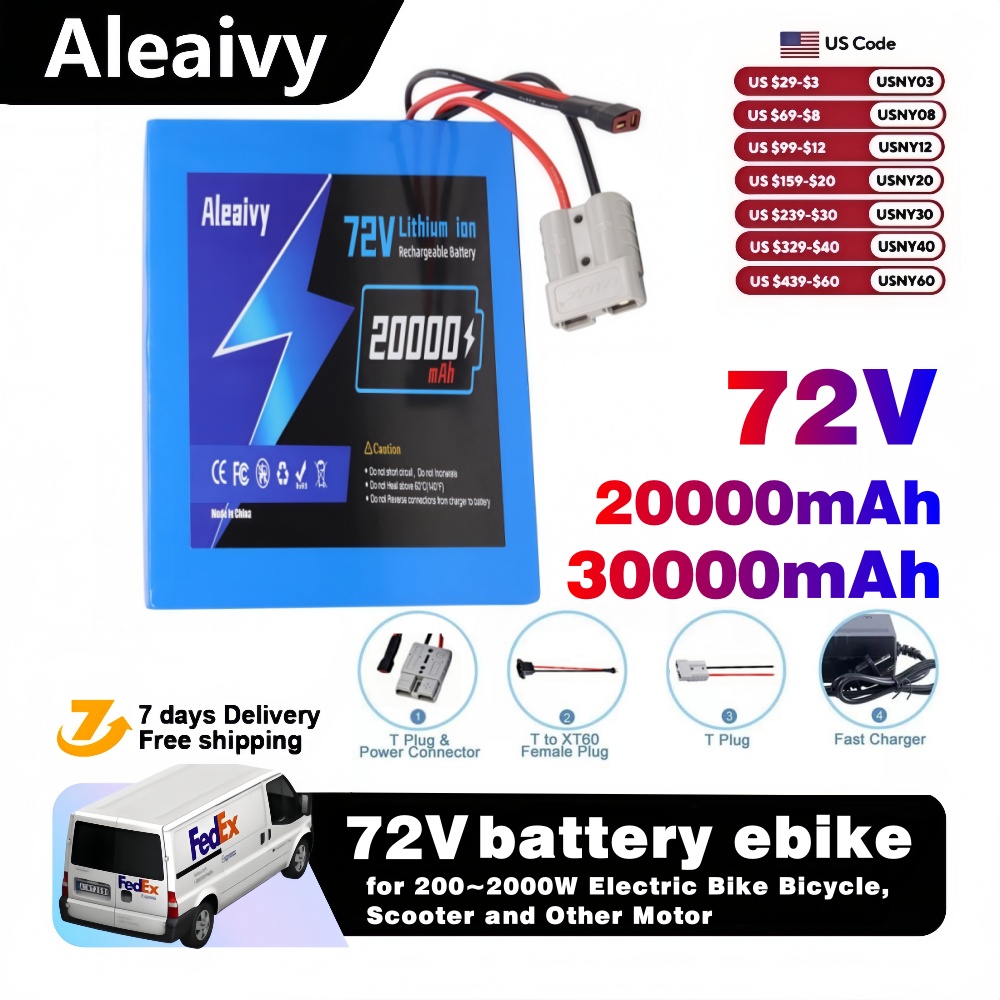 จัดส่งจากสหรัฐอเมริกา แบตเตอรี - Electric Bicycle Battery 72V 30Ah บทวิจารณ์และราคา